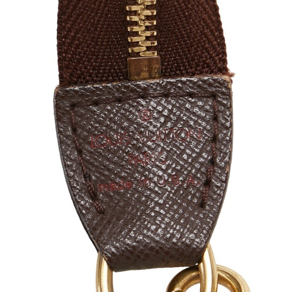 LOUIS VUITTON Authentic Brown Damier Leather Pochette Pouch - Picture 8 of 10
